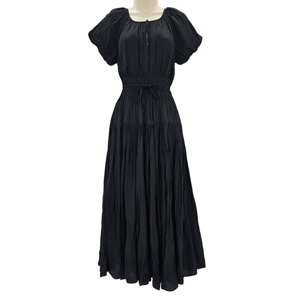 J. Crew Womans size XXS Drapey Deana A-Line Maxi Dress Black CA679 NEW